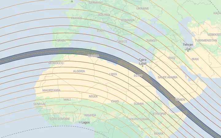 A preview of the 2027 Eclipse Map
